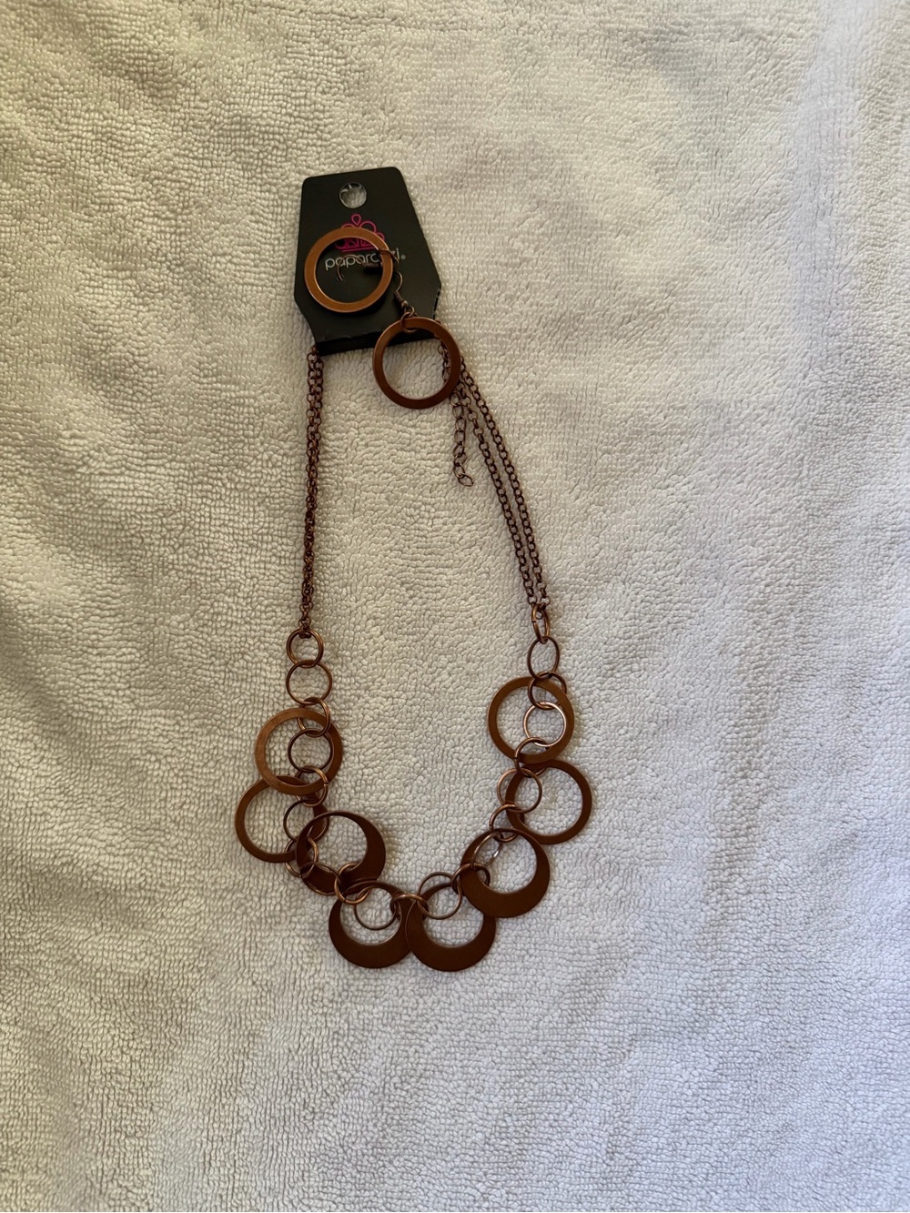 paparazzi Copper-Tone Layered Circle Link Necklace